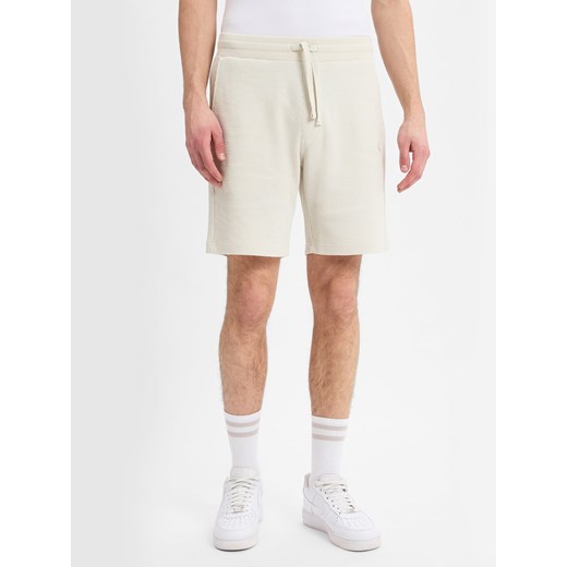 Calvin Klein Jeans Męskie spodenki dresowe Mężczyźni Bawełna piaskowy wypukły wzór tkaniny ze sklepu vangraaf w kategorii Spodenki męskie - zdjęcie 179335269