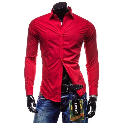 Koszula męska BOLF 4705 czerwona - CZERWONY