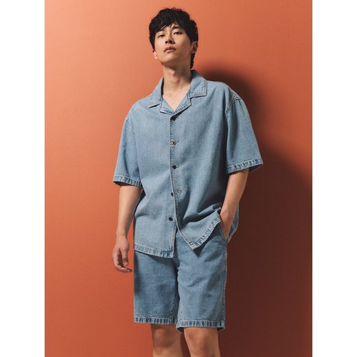 Reserved - Jeansowe szorty z lyocellem - niebieski ze sklepu Reserved w kategorii Spodenki męskie - zdjęcie 179337269