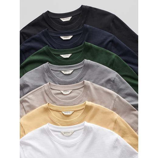 Reserved - Bawełniany t-shirt regular - beżowy ze sklepu Reserved w kategorii T-shirty męskie - zdjęcie 179337286