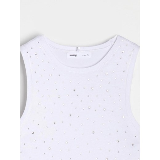 Bluzka damska Sinsay z okrągłym dekoltem bez rękawów 