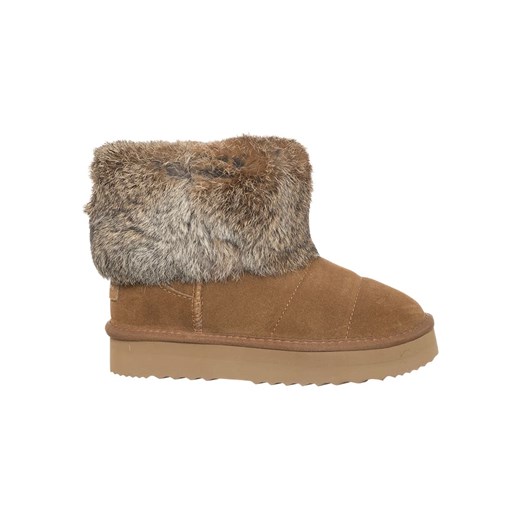 Patrizia Pepe Skórzane botki zimowe w kolorze jasnobrązowym ze sklepu Limango Polska w kategorii Śniegowce damskie - zdjęcie 179341245