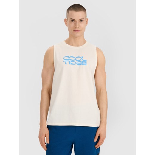 Męski top z nadrukiem 4F 4FWSS25TSLEM123 - beżowy ze sklepu Sportstylestory.com w kategorii T-shirty męskie - zdjęcie 179341566