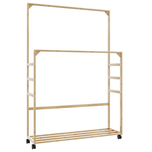 Wieszak na ubrania z półkami na kółkach W0-E27 - id: 49511 - marki Elior - 179341858 Wieszak na ubrania z półkami na kółkach W0-E27 ze sklepu Edinos.pl w kategorii Dom - zdjęcie 179341858