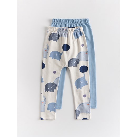 Reserved - Bawełniane legginsy 2 pack - jasnoniebieski ze sklepu Reserved w kategorii Spodnie chłopięce - zdjęcie 179347418