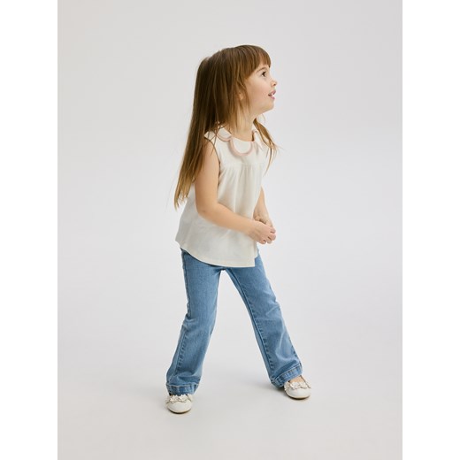 Reserved - Bluzka z ozdobnym kołnierzykiem - złamana biel Reserved 98 (2-3 lata) Reserved