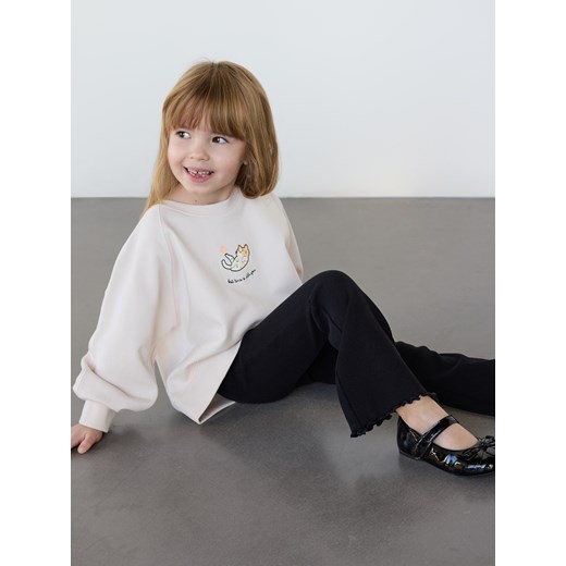 Reserved - Spodnie flare w prążki - czarny ze sklepu Reserved w kategorii Spodnie dziewczęce - zdjęcie 179347775