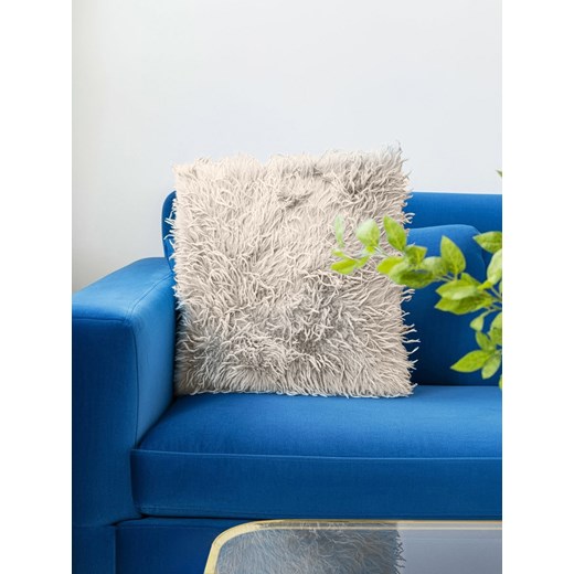 Sinsay - Poszewka na poduszkę z włochatym wykończeniem - niebieski Sinsay One Size Sinsay