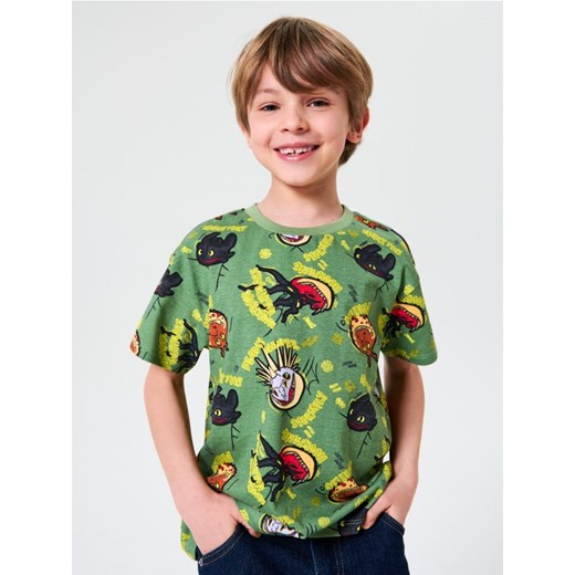 Sinsay - Wzorzysta koszulka How to train your dragon - green spruce ze sklepu Sinsay w kategorii T-shirty chłopięce - zdjęcie 179349667