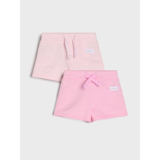 Sinsay - Szorty basic z ozdobną naszywką 2 pack - różowy ze sklepu Sinsay w kategorii Odzież dla niemowląt - zdjęcie 179349916