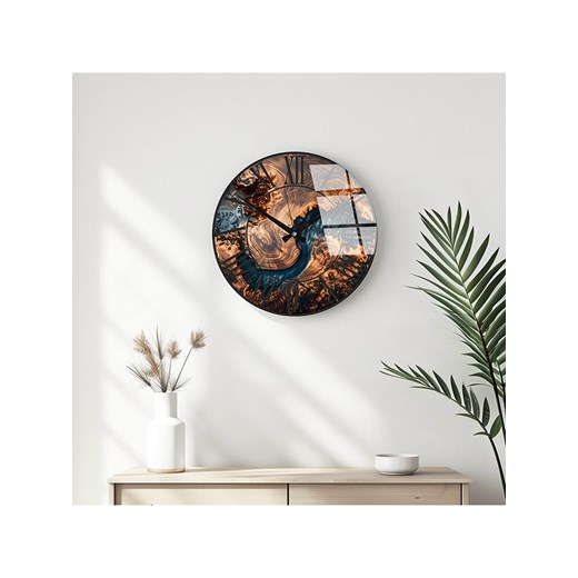 ABERTO DESIGN Zegar ścienny w kolorze brązowo-niebieskim - Ø 40 cm ze sklepu Limango Polska w kategorii Zegary - zdjęcie 179352786