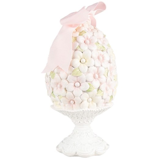 Clayre &amp; Eef Figurka dekoracyjna w kolorze biało-jasnoróżowym - wys. 20 x Ø 10 cm ze sklepu Limango Polska w kategorii Dekoracje - zdjęcie 179352899