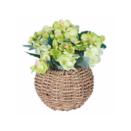 Villa d´Este Sztuczna roślina &quot;Hydrangea&quot; w kolorze zielono-jasnobrązowym - wys. 20 cm ze sklepu Limango Polska w kategorii Doniczki i osłonki - zdjęcie 179352958