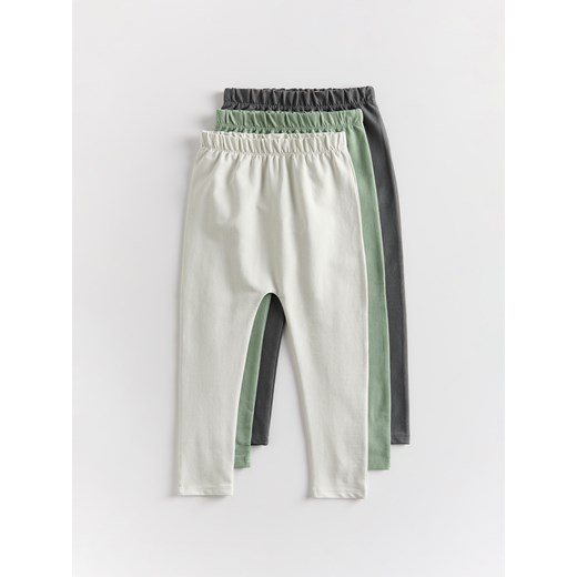 Reserved - Bawełniane legginsy 3 pack - ciemnoszary ze sklepu Reserved w kategorii Spodnie chłopięce - zdjęcie 179355628