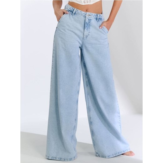 Sinsay - Jeansy wide leg high waist - niebieski ze sklepu Sinsay w kategorii Jeansy damskie - zdjęcie 179358247