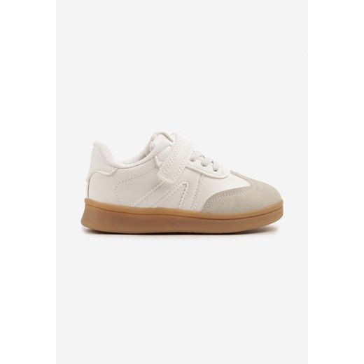 Biało-Beżowe Buty Sportowe Sneakersy w Stylu Tenisówek z Paskami Lavlevi ze sklepu born2be.pl w kategorii Buty sportowe dziecięce - zdjęcie 179359475