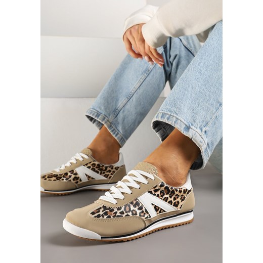 Panterkowe Sneakersy Ozdobione Geometrycznym Motywem Clevandra ze sklepu renee.pl w kategorii Buty sportowe damskie - zdjęcie 179360306