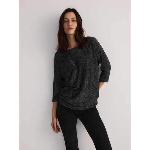 Reserved - Sweter z metalizowaną nitką - czarny ze sklepu Reserved w kategorii Swetry damskie - zdjęcie 179360486