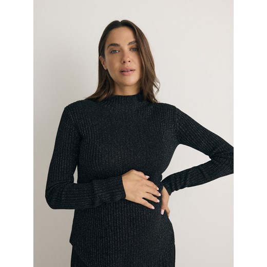 Reserved - Sweter z metalizowaną nitką - czarny ze sklepu Reserved w kategorii Swetry damskie - zdjęcie 179360555