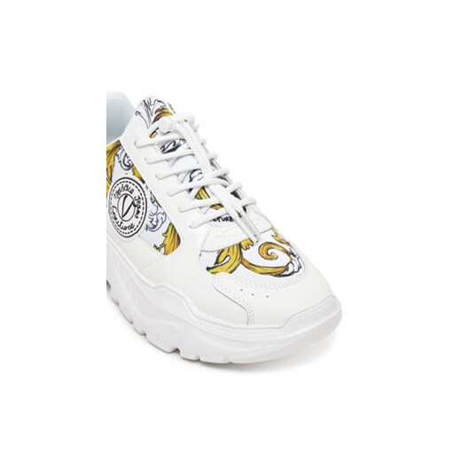 Buty sportowe damskie Versace Jeans sneakersy białe sznurowane w nadruki