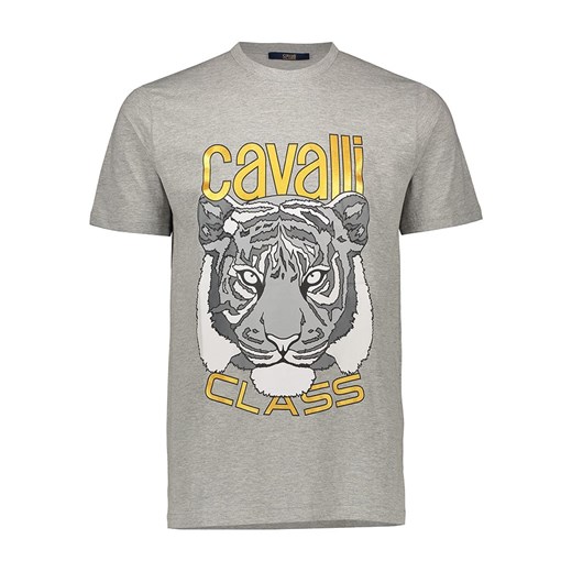 cavalli CLASS Koszulka w kolorze szarym ze sklepu Limango Polska w kategorii T-shirty męskie - zdjęcie 179362649