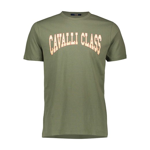 cavalli CLASS Koszulka w kolorze khaki ze sklepu Limango Polska w kategorii T-shirty męskie - zdjęcie 179362669