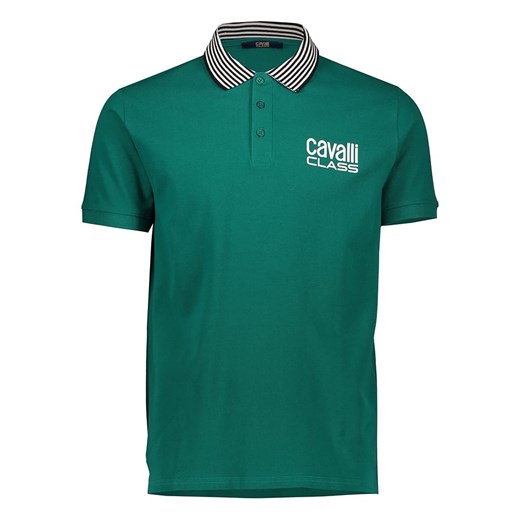 cavalli CLASS Koszulka polo w kolorze zielonym ze sklepu Limango Polska w kategorii T-shirty męskie - zdjęcie 179362687