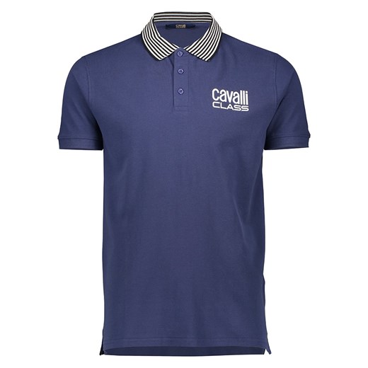 cavalli CLASS Koszulka polo w kolorze niebieskim ze sklepu Limango Polska w kategorii T-shirty męskie - zdjęcie 179362689