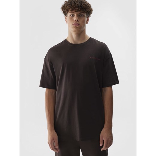 4F Koszulka w kolorze ciemnobrązowym ze sklepu Limango Polska w kategorii T-shirty męskie - zdjęcie 179362746