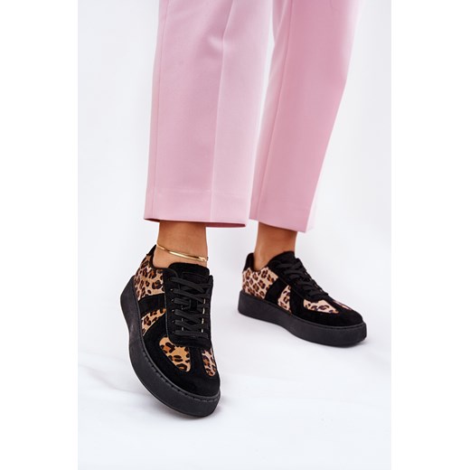 Damskie Sneakersy Na Platformie Panterka Czarne Nativira ze sklepu ZAZOO w kategorii Buty sportowe damskie - zdjęcie 179364068
