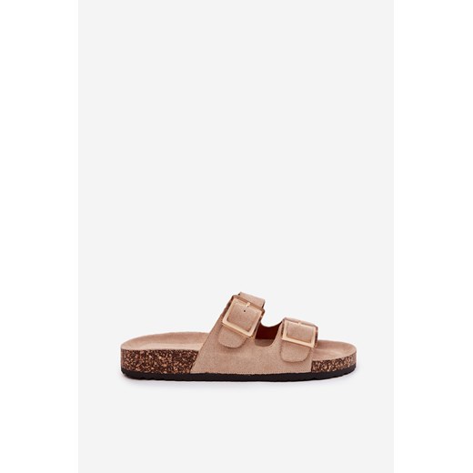 Damskie Klapki Na Korkowej Podeszwie Klamry Beżowe Sercele Boto 41 ZAZOO