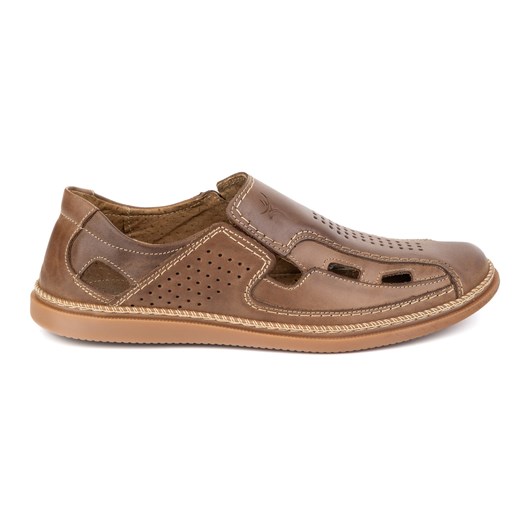 Buty męskie wsuwane przewiewne 203L jasno brązowe ze sklepu butyolivier w kategorii Półbuty męskie - zdjęcie 179364497
