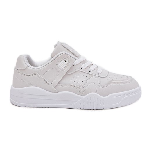 Buty Sportowe Sneakersy Damskie Z Eko Skóry Białe ze sklepu ButyModne.pl w kategorii Buty sportowe damskie - zdjęcie 179367198