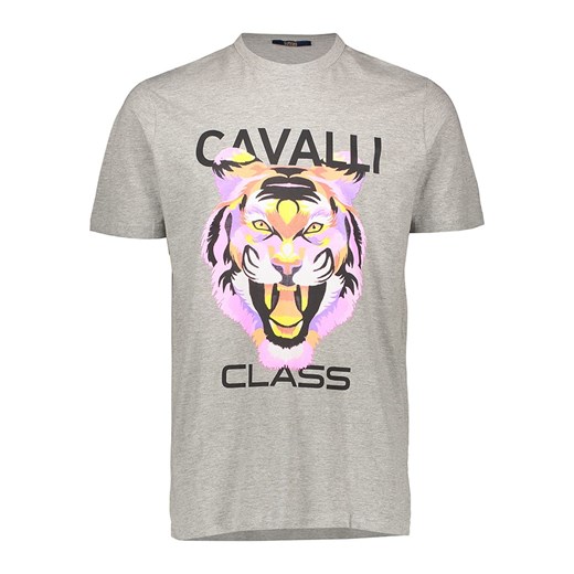 cavalli CLASS Koszulka w kolorze szarym ze sklepu Limango Polska w kategorii T-shirty męskie - zdjęcie 179368246