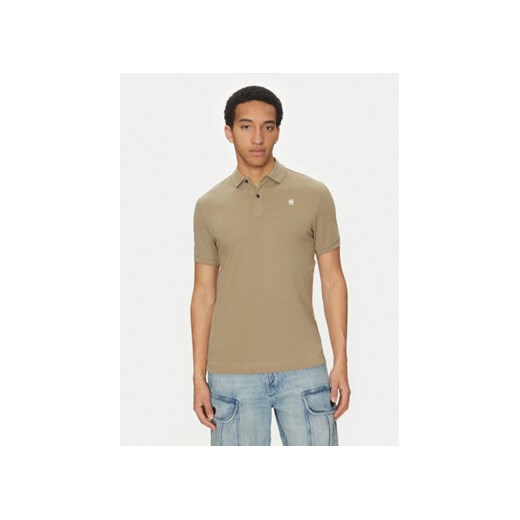 G-Star Raw Polo Dunda D11595-5864 6057 Khaki Slim Fit ze sklepu MODIVO w kategorii T-shirty męskie - zdjęcie 179369578