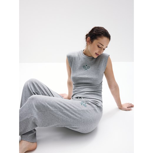 Reserved - Dwuczęściowa piżama - jasnoszary Reserved XL Reserved