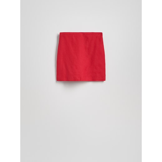 Reserved - Lniana spódnica mini - czerwony Reserved L Reserved