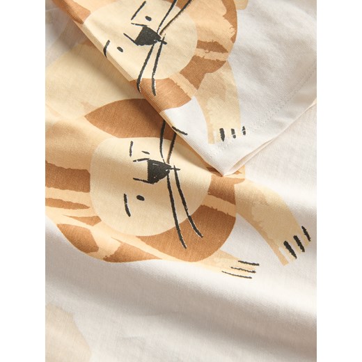 Reserved - Bawełniany t-shirt z nadrukiem - beżowy Reserved 110 (4-5 lat) Reserved