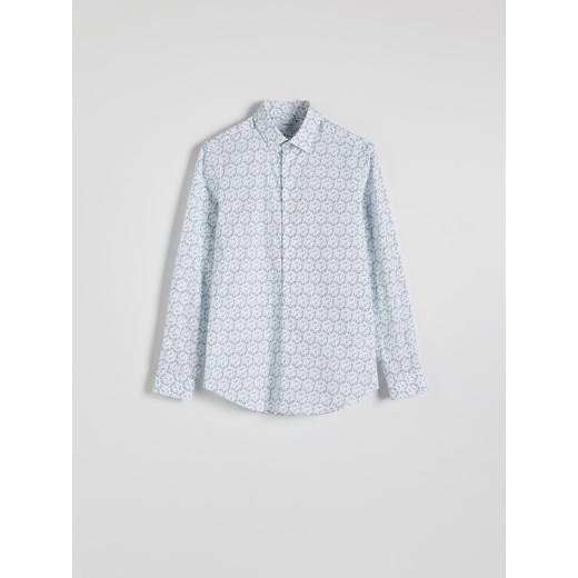 Reserved - Koszula slim fit w drobne kwiaty - jasnoniebieski ze sklepu Reserved w kategorii Koszule męskie - zdjęcie 179371778