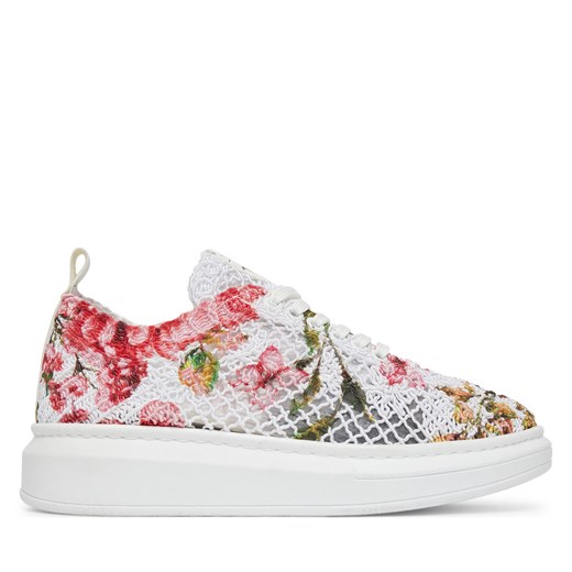 Buty sportowe damskie Mustang sneakersy płaskie sznurowane w nadruki 