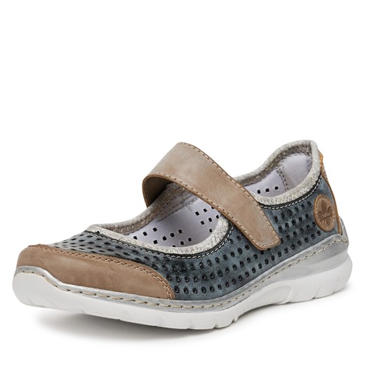 Półbuty damskie Rieker casual jesienne na płaskiej podeszwie 