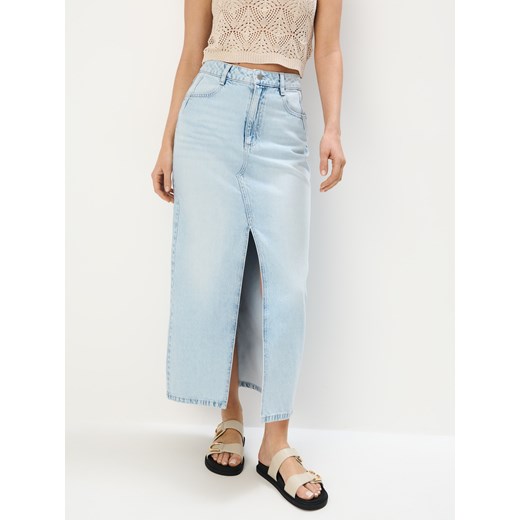 Mohito - Jeansowa spódnica maxi - niebieski Mohito 32 Mohito