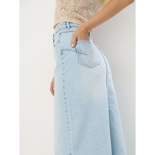 Mohito - Jeansowa spódnica maxi - niebieski Mohito 36 Mohito