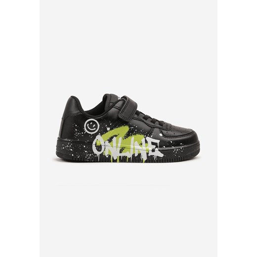 Czarne Buty Sportowe Sneakersy Zdobione Efektem Graffiti Rallimi ze sklepu born2be.pl w kategorii Buty sportowe dziecięce - zdjęcie 179375886