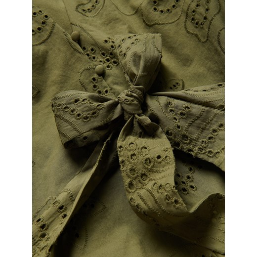 Reserved - Ażurowa sukienka mini - ciemnozielony Reserved M Reserved