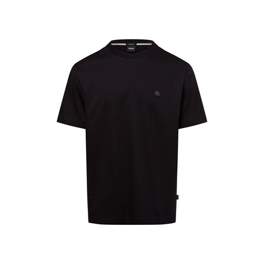 BOSS Koszulka męska - C-Taut 01 Mężczyźni Bawełna czarny jednolity ze sklepu vangraaf w kategorii T-shirty męskie - zdjęcie 179380577