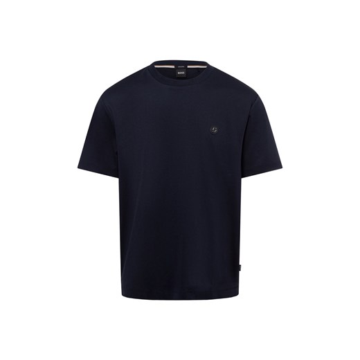 BOSS Koszulka męska - C-Taut 01 Mężczyźni Bawełna granatowy jednolity ze sklepu vangraaf w kategorii T-shirty męskie - zdjęcie 179380579