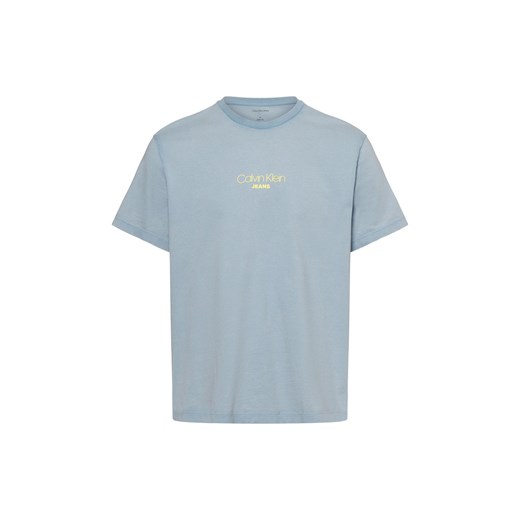 Calvin Klein Jeans Koszulka męska Mężczyźni Bawełna niebieski jednolity ze sklepu vangraaf w kategorii T-shirty męskie - zdjęcie 179380586