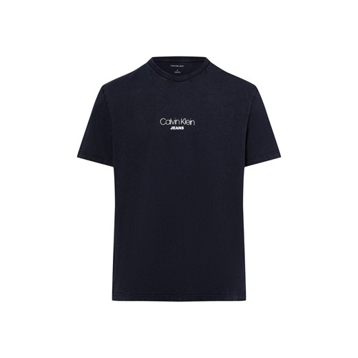 Calvin Klein Jeans Koszulka męska Mężczyźni Bawełna niebieski jednolity ze sklepu vangraaf w kategorii T-shirty męskie - zdjęcie 179380587