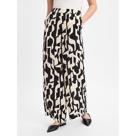 s.Oliver Damskie spodnie materiałowe Kobiety wiskoza czarny wzorzysty ze sklepu vangraaf w kategorii Spodnie damskie - zdjęcie 179380619
